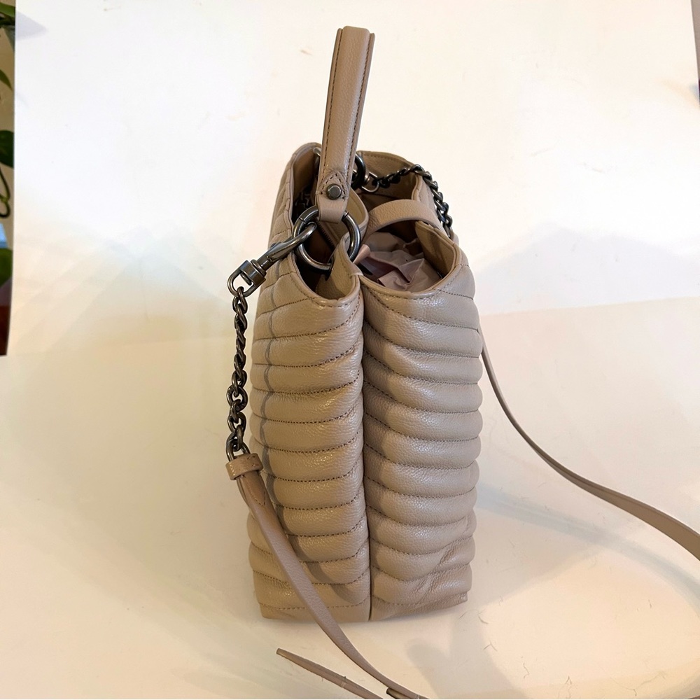 Like New Rebecca Minkoff Quilted Leather Shoulder Bag in a Blush/Taupe Color. - Picture 7 of 10